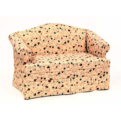 Lancaster Camelback Settee with Skirt